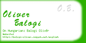 oliver balogi business card